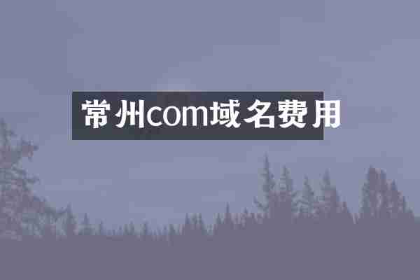 常州com域名费用