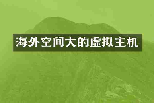 海外空间大的虚拟主机