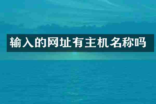 输入的网址有主机名称吗