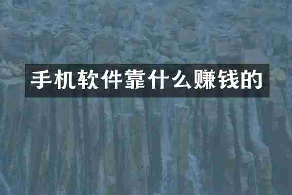 手机软件靠什么赚钱的