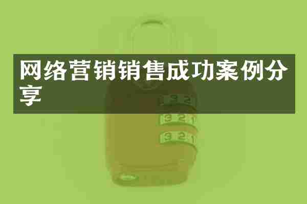网络营销销售成功案例分享