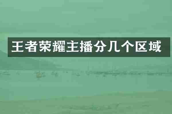 王者荣耀主播分几个区域