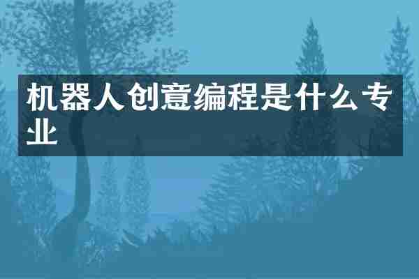 机器人创意编程是什么专业