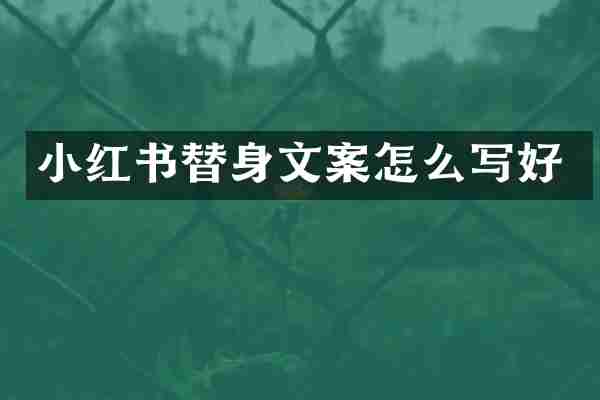 小红书替身文案怎么写好