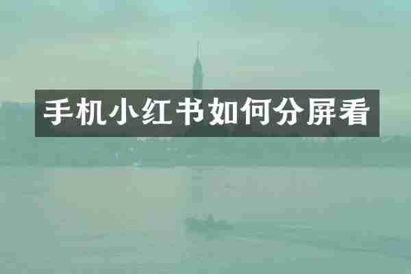 手机小红书如何分屏看