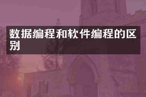 数据编程和软件编程的区别