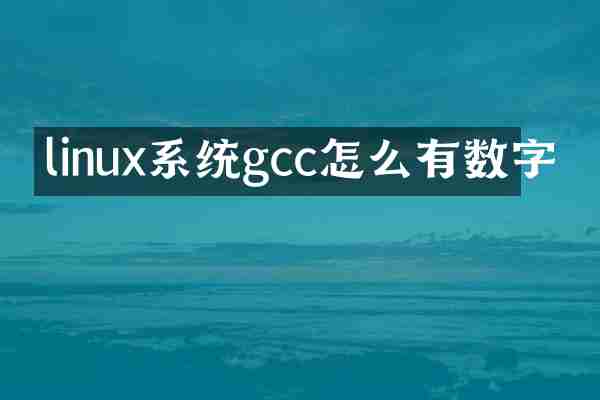 linux系统gcc怎么有数字