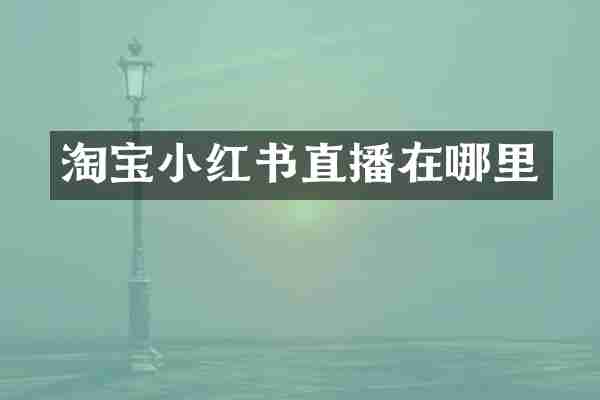 淘宝小红书直播在哪里