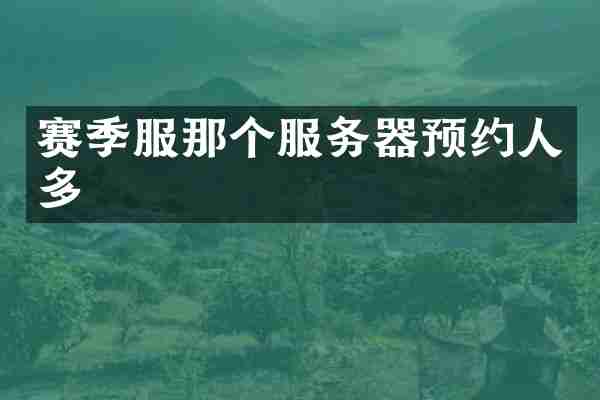 赛季服那个服务器预约人多