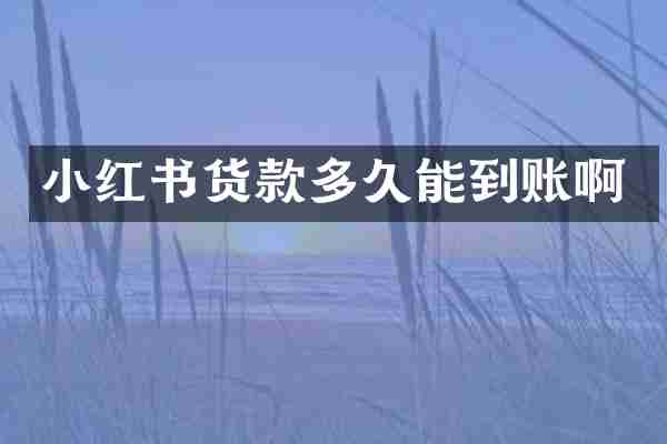 小红书货款多久能到账啊