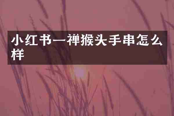 小红书一禅猴头手串怎么样