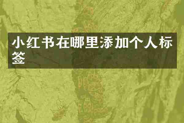 小红书在哪里添加个人标签