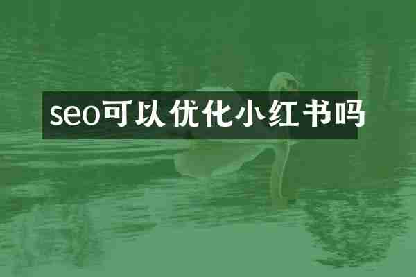 seo可以优化小红书吗