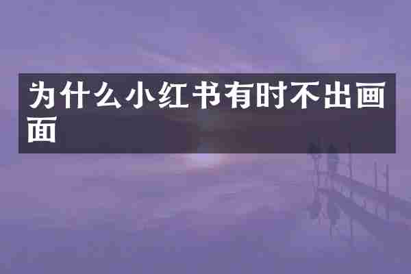 为什么小红书有时不出画面