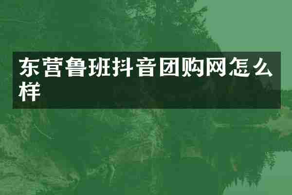东营鲁班抖音团购网怎么样