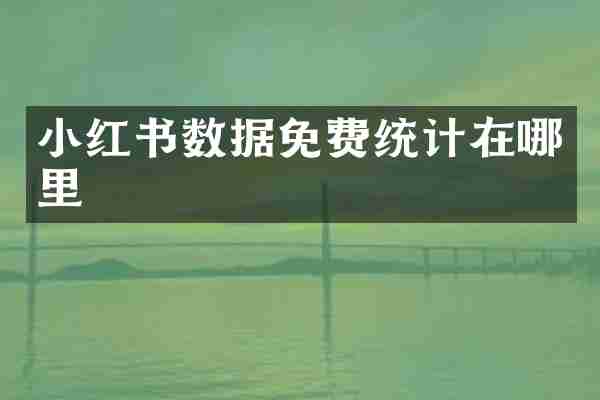 小红书数据免费统计在哪里