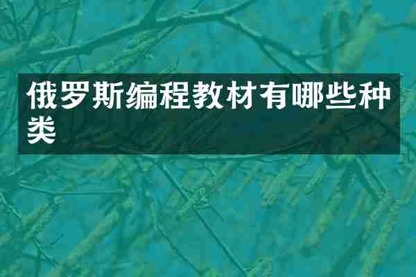 俄罗斯编程教材有哪些种类