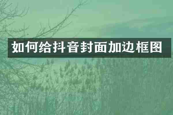 如何给抖音封面加边框图