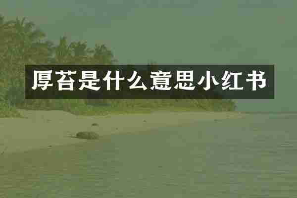 厚苔是什么意思小红书