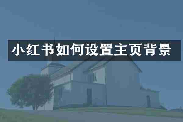 小红书如何设置主页背景