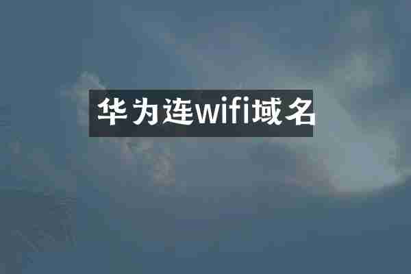 华为连wifi域名