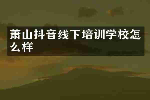 萧山抖音线下培训学校怎么样