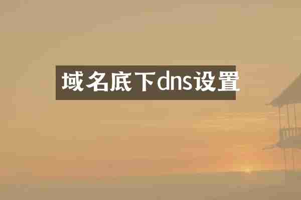 域名底下dns设置
