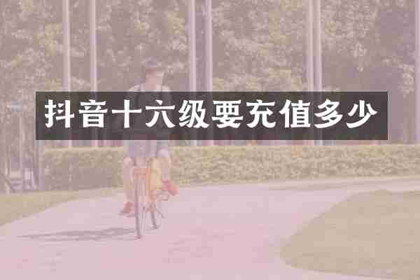 抖音十六级要充值多少