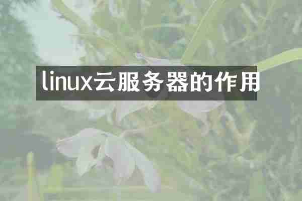 linux云服务器的作用