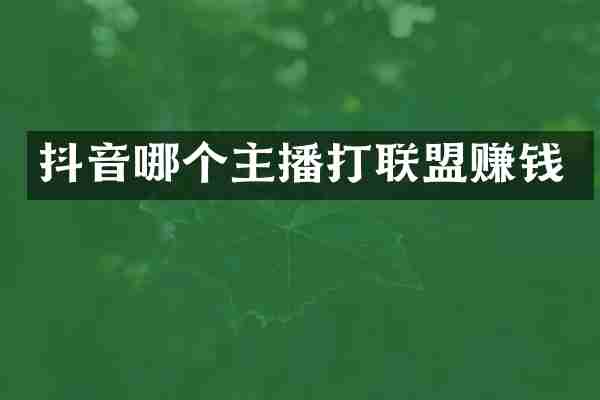 抖音哪个主播打联盟赚钱