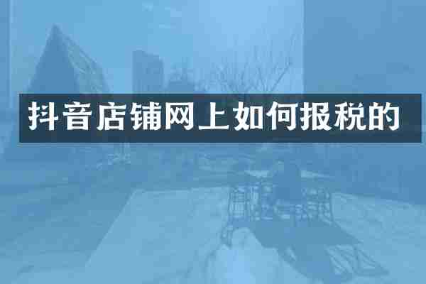抖音店铺网上如何报税的