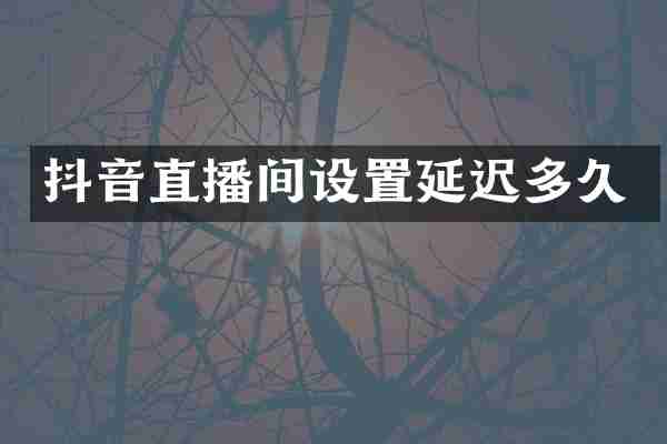 抖音直播间设置延迟多久