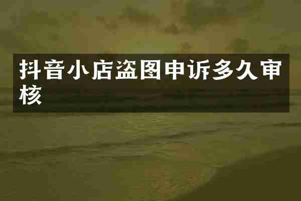 抖音小店盗图申诉多久审核
