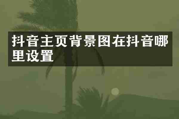 抖音主页背景图在抖音哪里设置