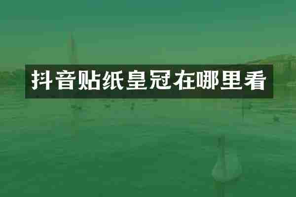 抖音贴纸皇冠在哪里看