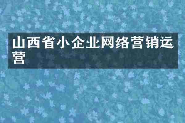 山西省小企业网络营销运营