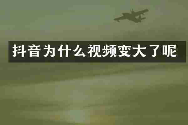 抖音为什么视频变大了呢