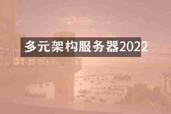 多元架构服务器2022