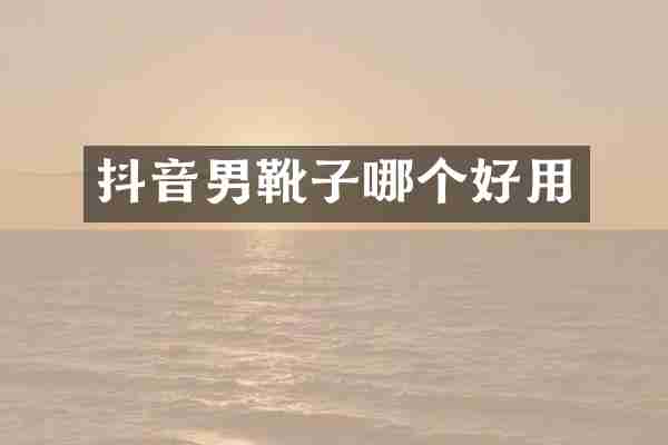 抖音男靴子哪个好用