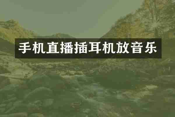 手机直播插耳机放音乐