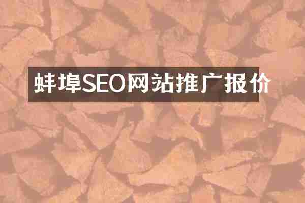 蚌埠SEO网站推广报价