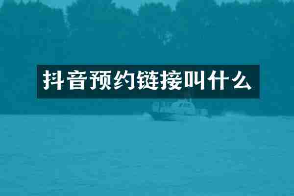 抖音预约链接叫什么