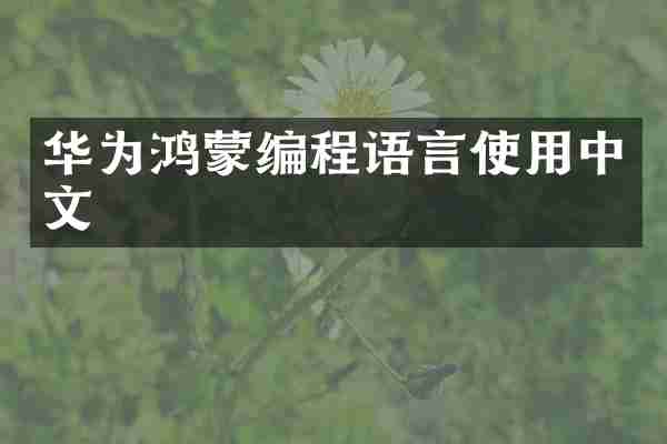 华为鸿蒙编程语言使用中文