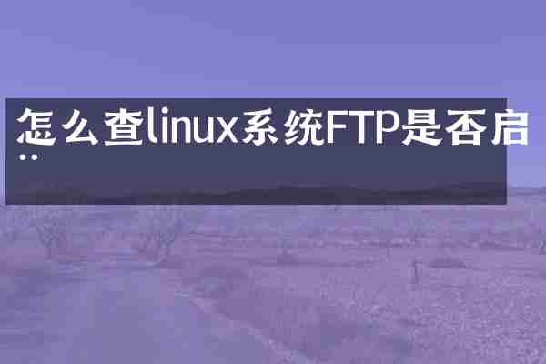 怎么查linux系统FTP是否启动