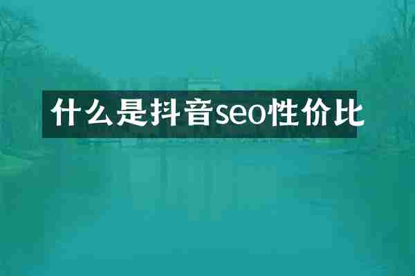 什么是抖音seo性价比