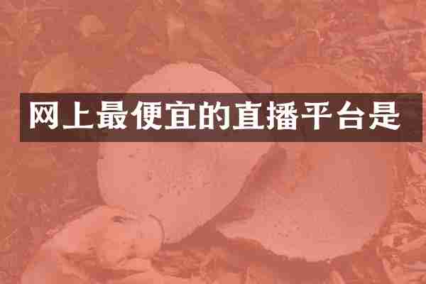 网上最便宜的直播平台是