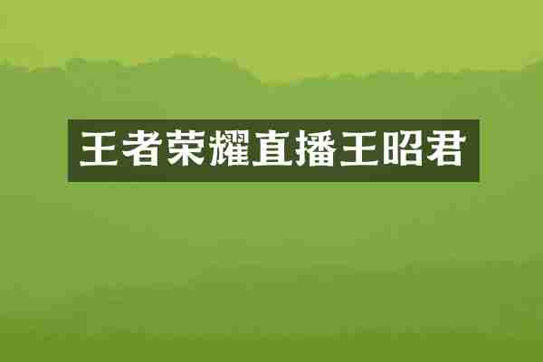 王者荣耀直播王昭君
