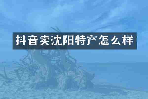 抖音卖沈阳特产怎么样