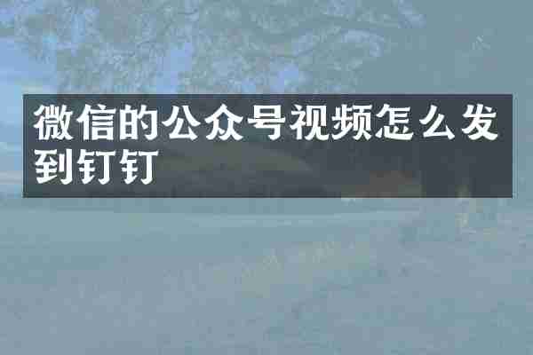 微信的公众号视频怎么发到钉钉