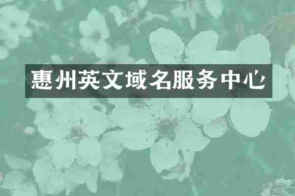 惠州英文域名服务中心